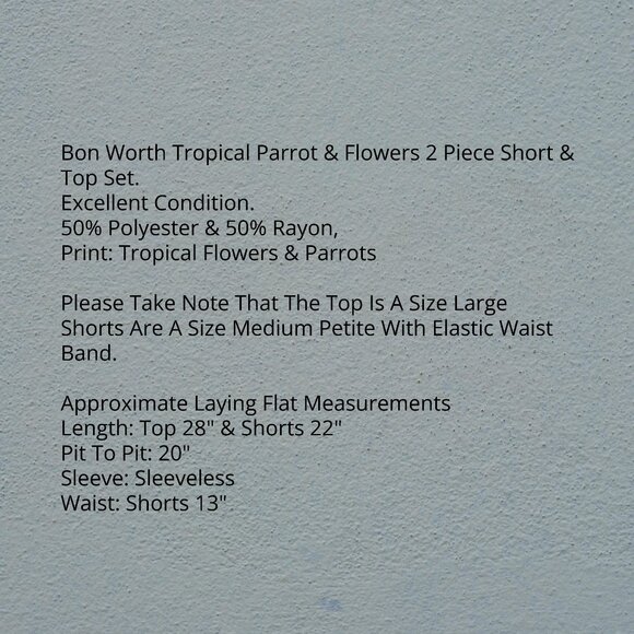 Bon Worth Tropical 2 Piece Short & Top Set - Picture 6 of 7
